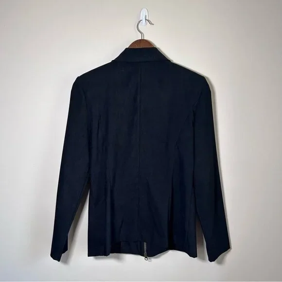 Joseph Ribkoff Black Zip Jacket Rivet Designs Size 8 - Picture 2 of 7